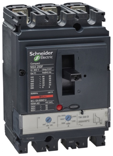 Schneider Electric автоматический выключатель 3P 200 A, 36 кА, 690 В