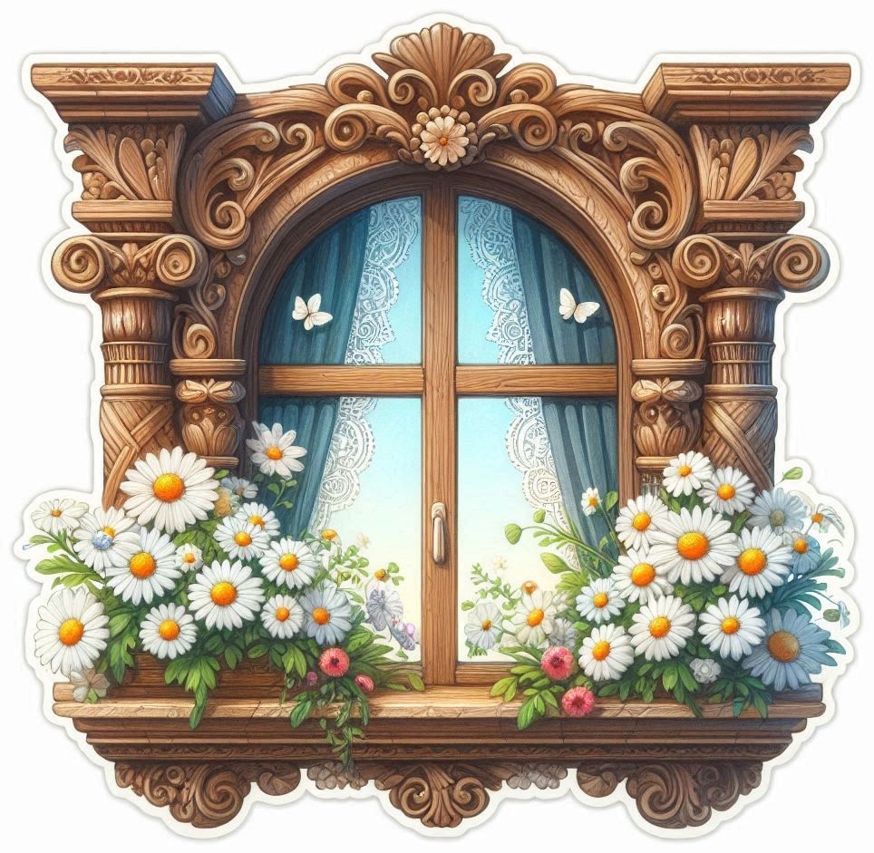 D-Hobby Окно с цветами 30x21 см