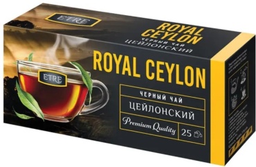 Чай ETRE Royal Ceylon черный цейлонский прессованный 25 пакетиков