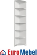 Стеллаж угловой Euromebel Скаген, 00063134, 45x45x210 см, белый