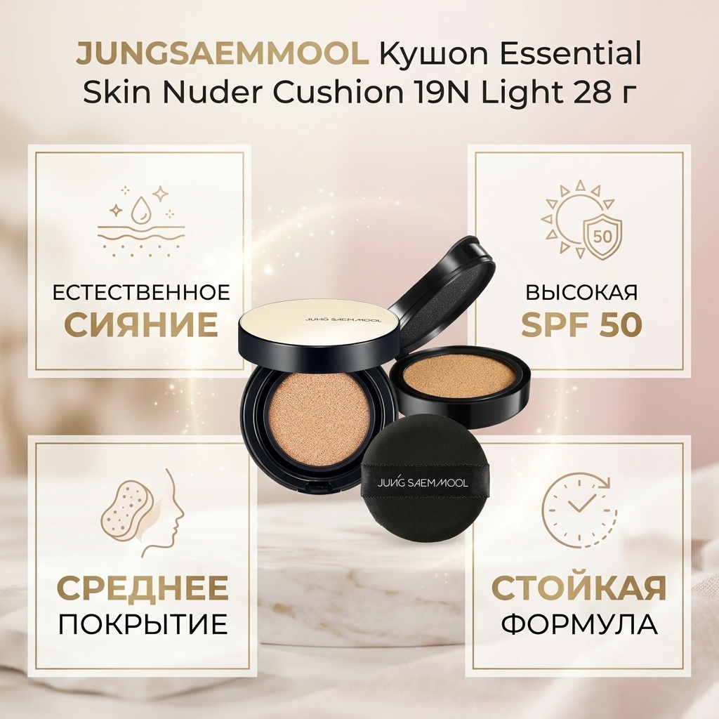 Jungsaemmool Essential Skin Nuder Cushion кушон 19N Light 28 г