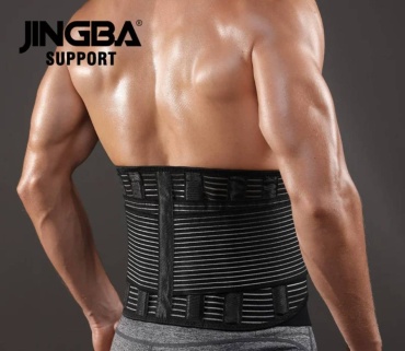 Jingba Support Пояс -корсет с ребрами жесткости пояснично-крестцовый унисекс черный XXL