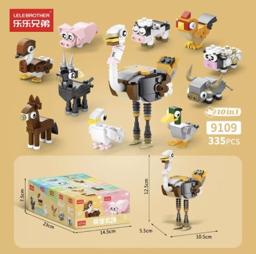 Конструктор LELEBROTHER Животные фермы Farm Animals 9109, деталей 335 шт