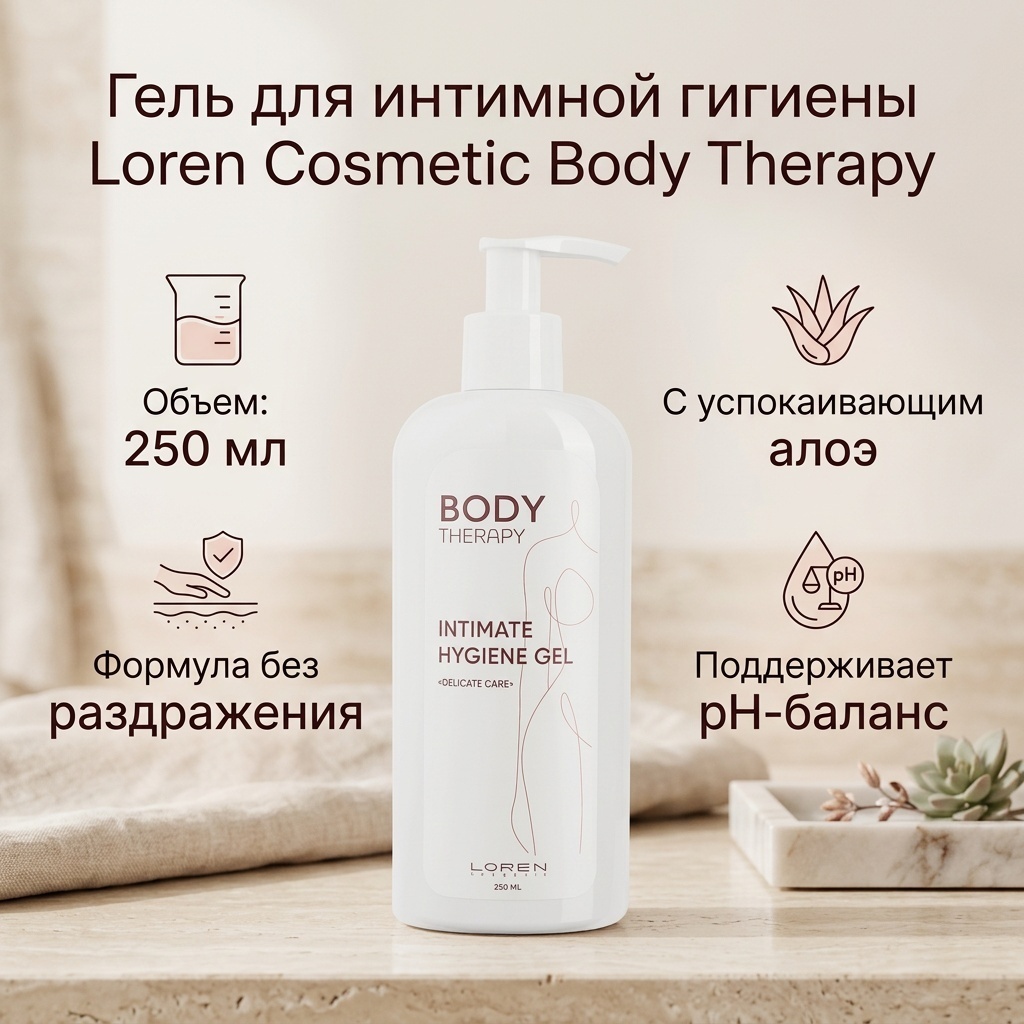 Loren Cosmetic Гель для интимной гигиены Деликатный уход Body Therapy Intimate Hygiene Gel гель 250 мл