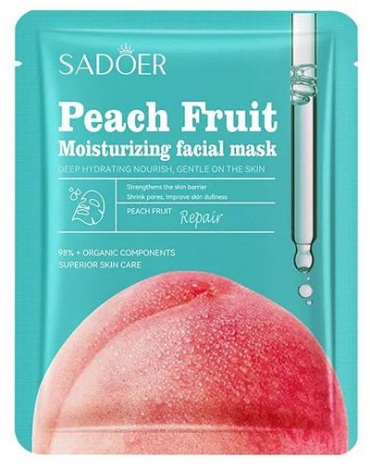Маска для лица SADOER тканевая Peach Moisturizing and Repairing Facial Mask - Увлажняющая и восстанавливающая маска 1 шт