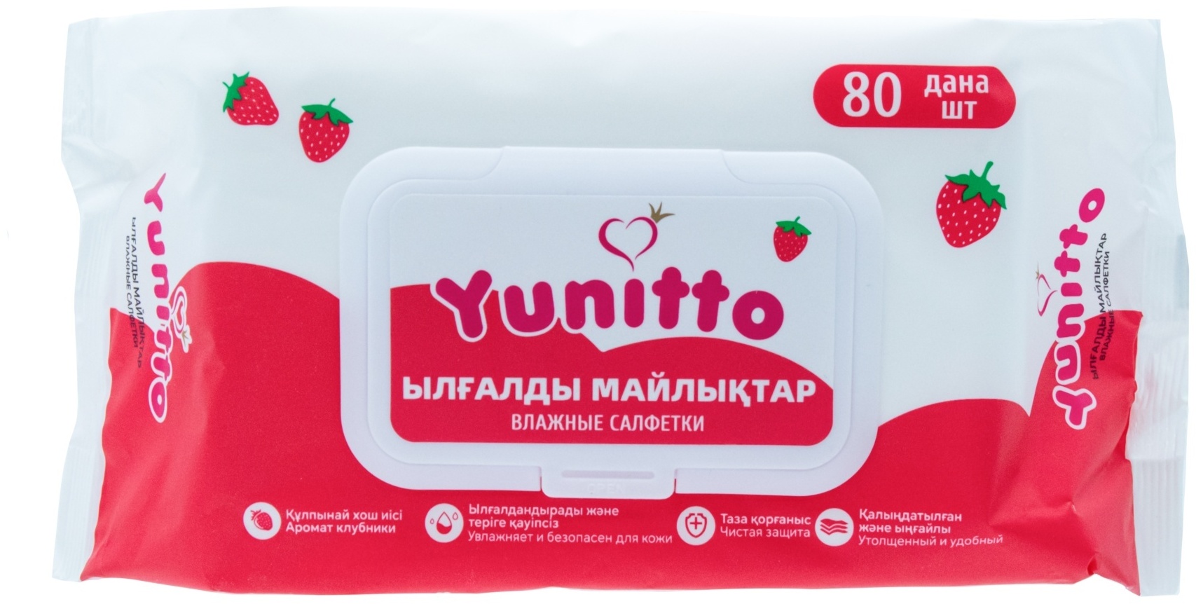 Влажные салфетки Yunitto Yunitto клубника 80 шт