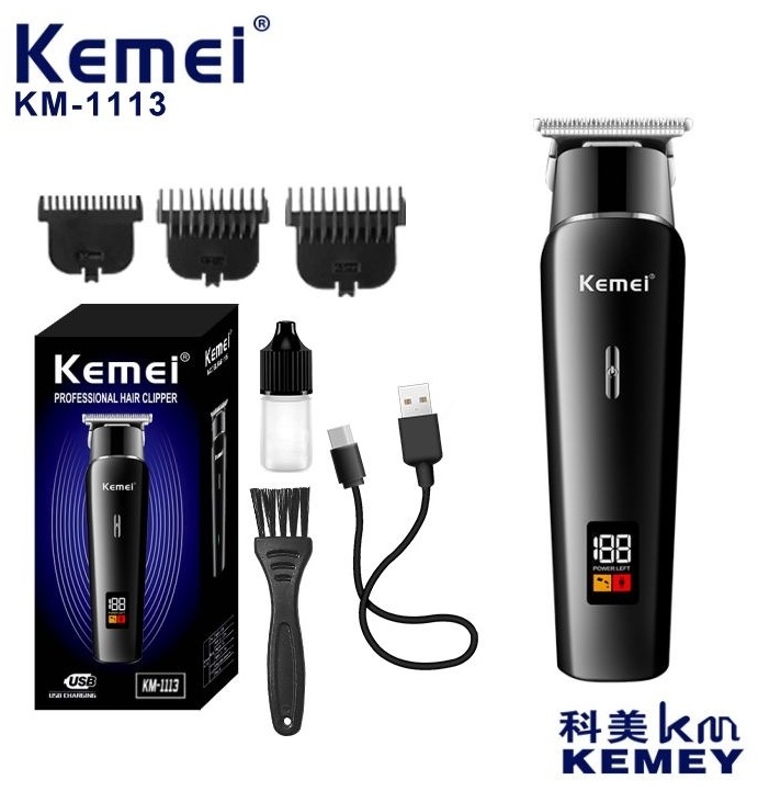 Kemei машинка для стрижки KM-1113 черный