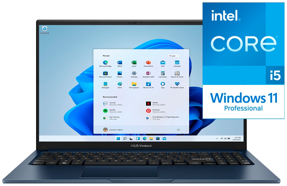 Ноутбук ASUS Vivobook 15 15.6" / 16 Гб / SSD 1000 Гб / Win 11 Pro / X1504VA-BQ2274A / 90NB10J1-M02AU0