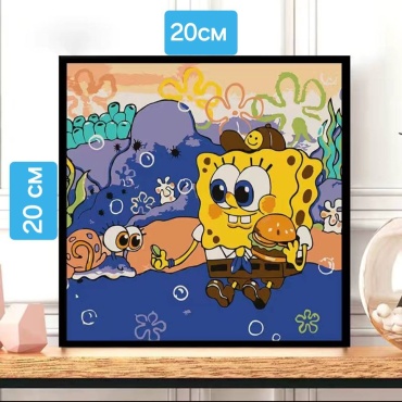 Картина по номерам "SpongeBob and Garry"