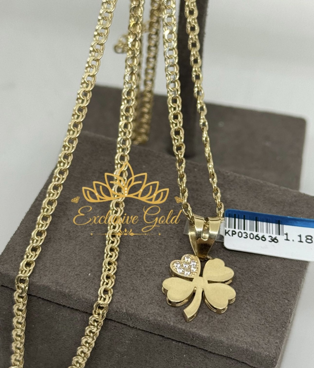 Колье Exclusive Gold Aij555 длина 55 см вес 4.27 г золото, циркон