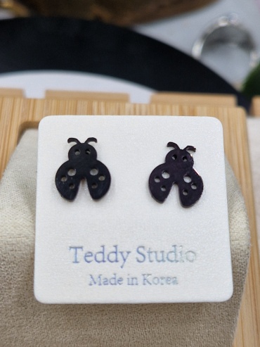 Серьги Teddy нержавеющая сталь, без вставок