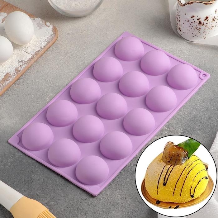 BayStore для десерта, для мармелада, для шоколада Полусфера 15 ячеек, силикон