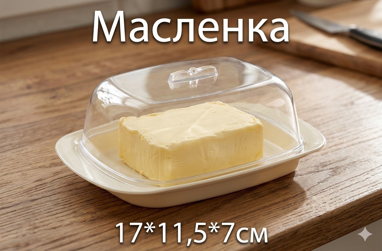 Homver масленка 221108325 прямоугольная 1 шт, полипропилен