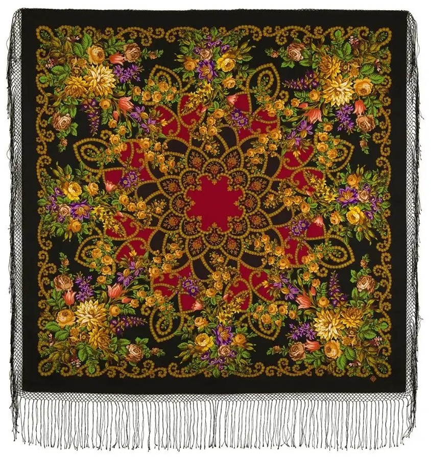 Платок Павловопосадский платок шерсть 148 x 148 см