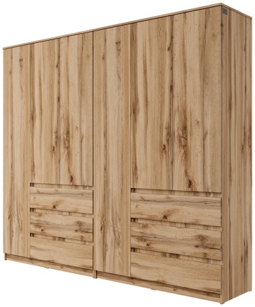 Распашной шкаф Мебель Азии Мори, 240.8x210х50 см, коричневый
