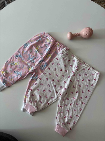 Штанишки Baby Boom белый, розовый