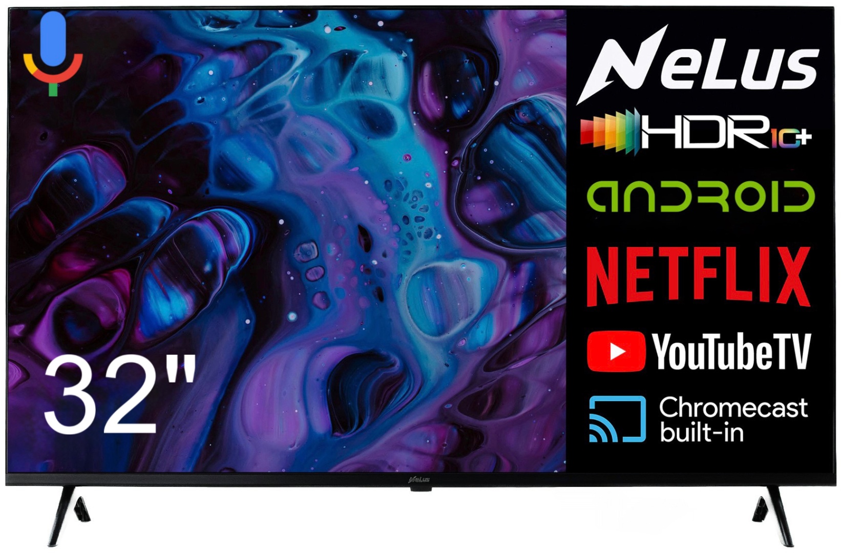Телевизор NeLus 32G9000K 81 см черный