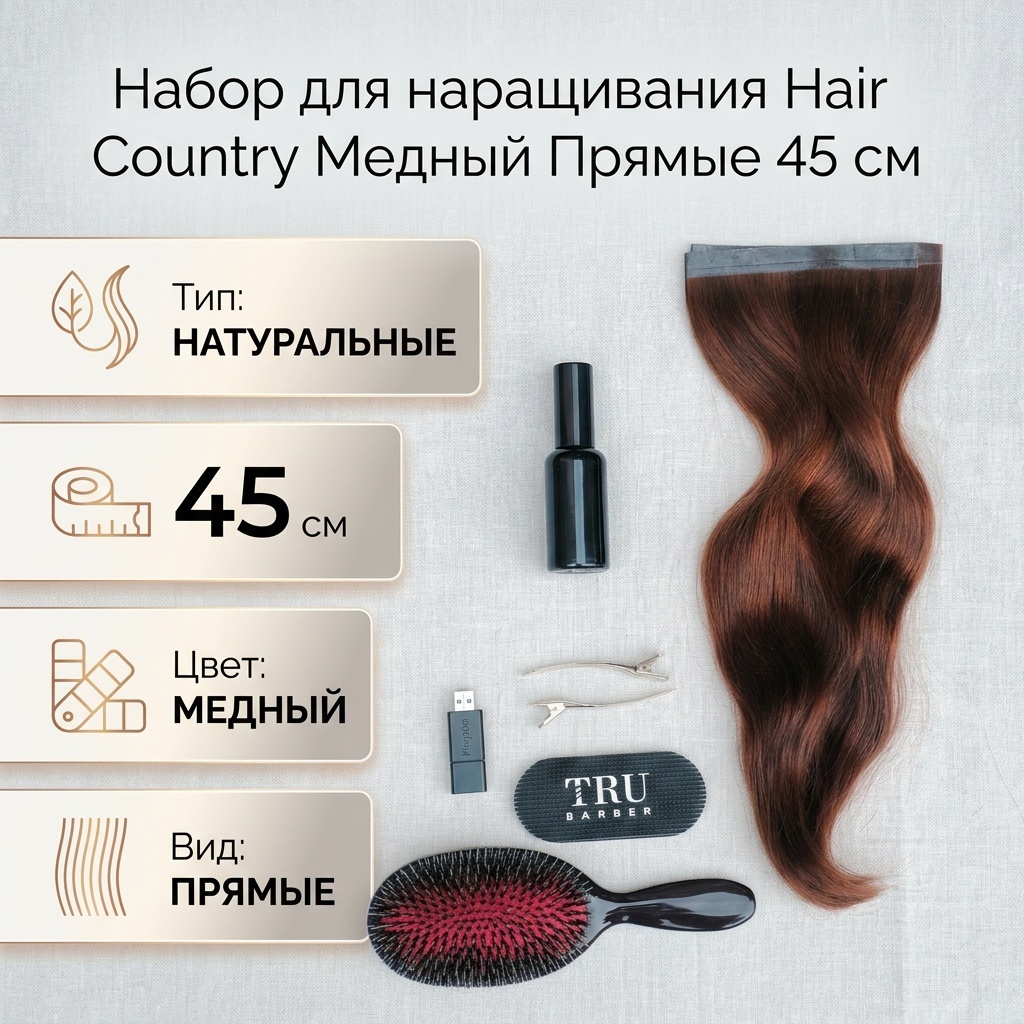 Hair Country волос для наращивания медный женский