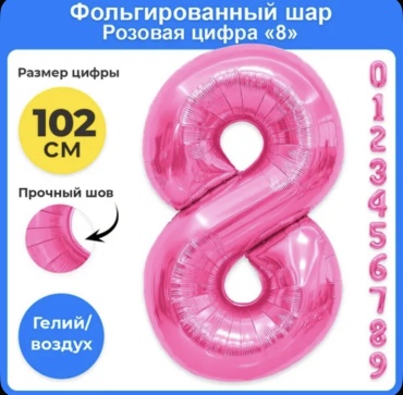 Воздушный шар Party Balloon однотонный 1 шт, розовый