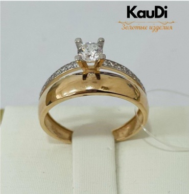 KauDi Кольцо _KauDi _1234 размер 17.5 вес 2.35 г золото, фианит