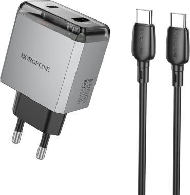 Borofone BN20 USB Type-C, USB 35 Вт серый