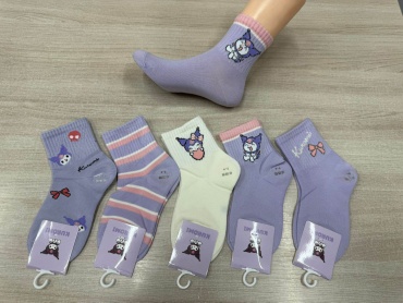 Носки 30400887_009655076 10 пар фиолетовый 9-12лет детский Kuromi носки