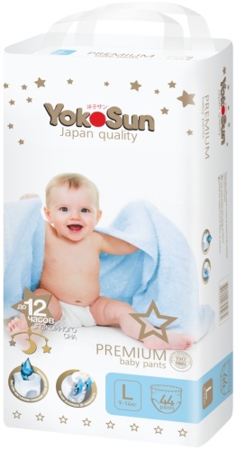 Подгузники-трусики Yokosun Premium L, 44 шт
