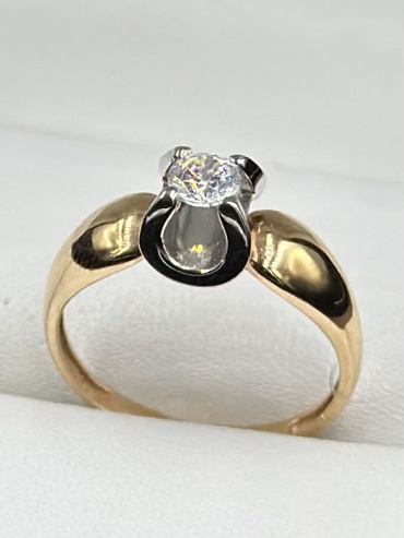 Золото Москвы 304262 размер 16 вес 2.2 г золото, фианит Swarovski