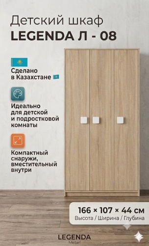 Детский распашной шкаф LEGENDA 16 107х44х166 см
