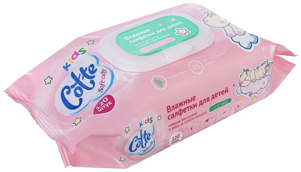 Детские влажные салфетки Cotte Влажные салфетки для детей, Cotte, 120 шт. 120 шт