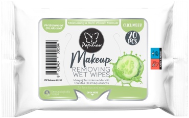Papilion Cucumber салфетки для снятия макияжа влажные 20 шт