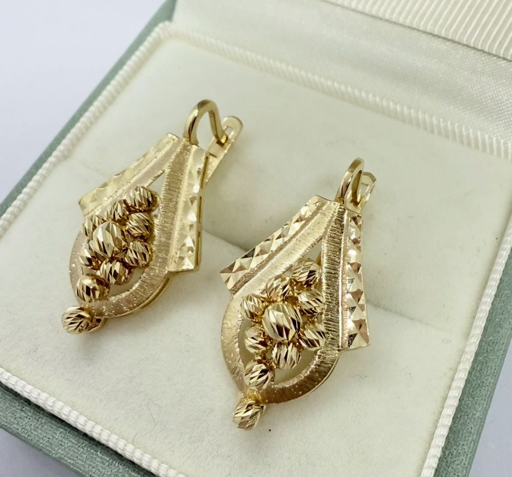 Серьги Tisert 3598766659 вес 5.9 г золото, без вставок