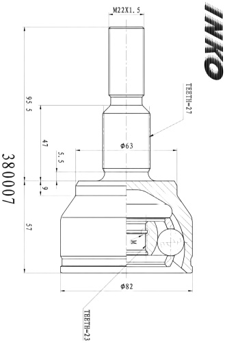 INKO шрус наружный 380007
