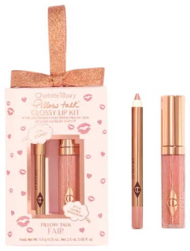 Charlotte Tilbury Charlotte Tilbury PILLOW TALK MINI GLOSSY LIPS DUO блеск для губ Pillow talk Fair набор декоративной косметики для женщин