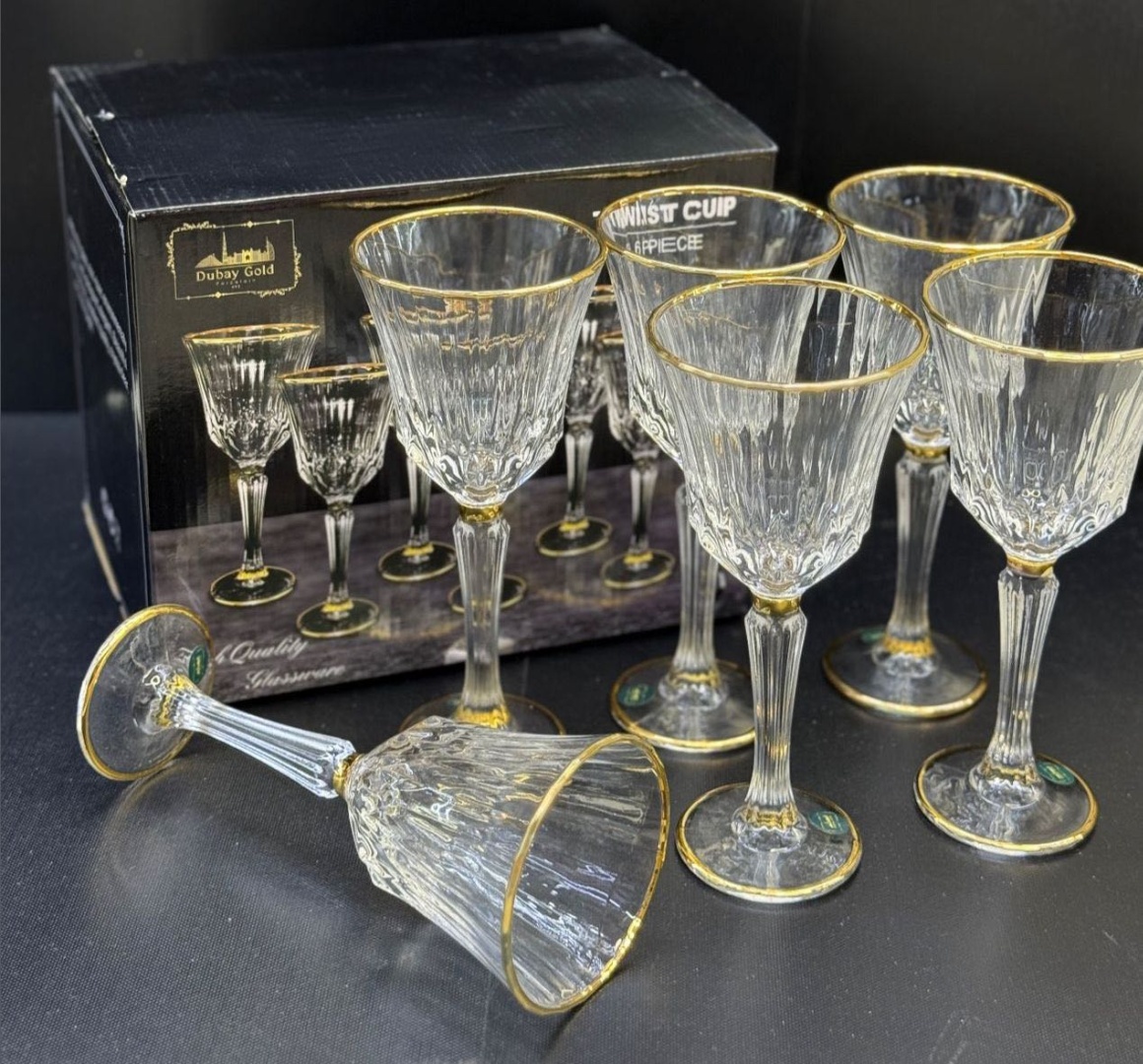 Набор стаканов Dubay gold 250 мл, стекло, 6 шт