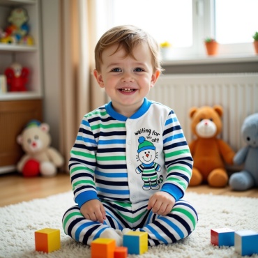 Комбинезон Little Kids синий, зеленый