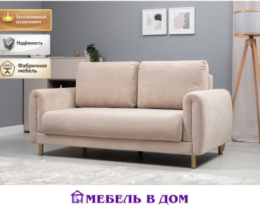 Диван Мебель в Дом Оникс, 180х101 см, обивка велюр, бежевый