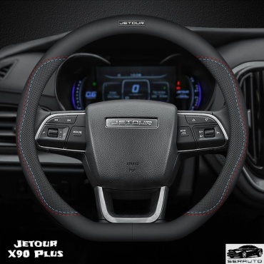 SERAUTO оплетка на руль Jetour X90 Plus SER-00111 37-39 см M черный, синий, красный