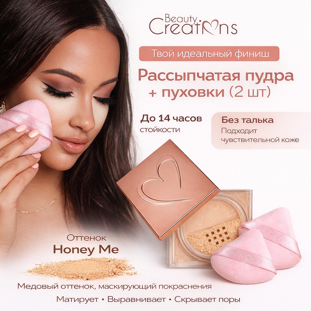 Пудра Beauty Creations Набор Рассыпчатая пудра/Bye Filter Loose Setting Powder рассыпчатая Honey Me бежевый