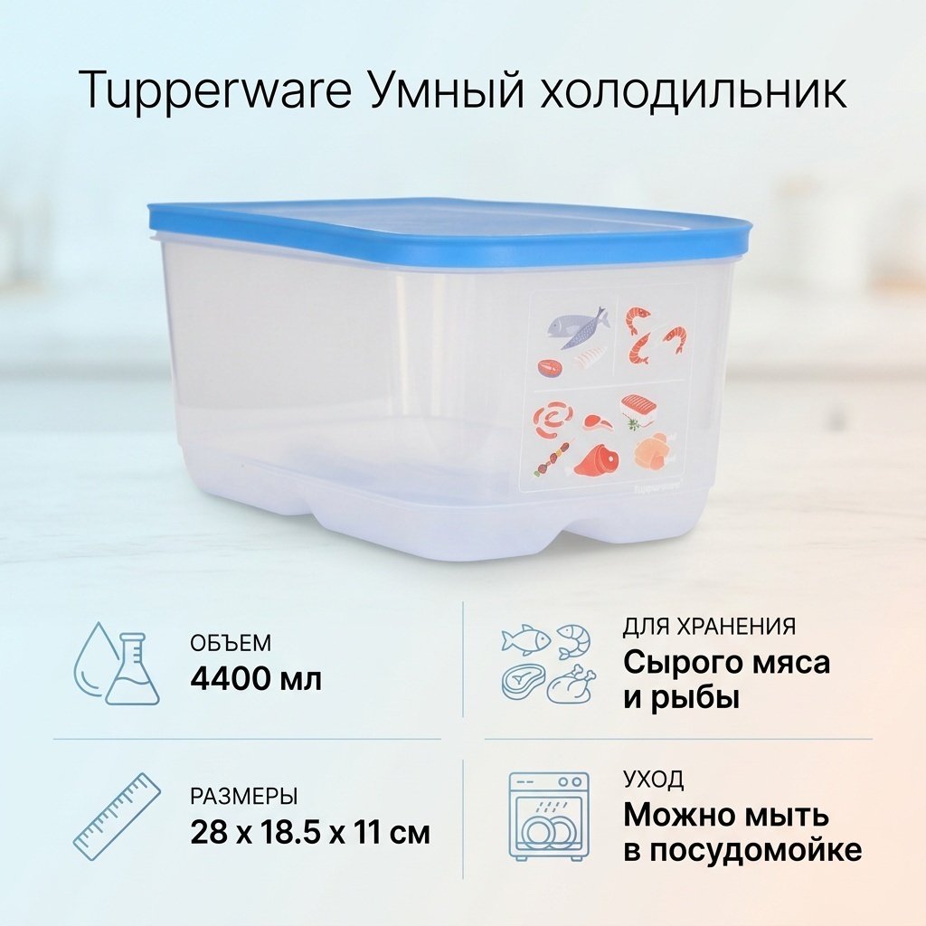 Tupperware контейнер Умный холодильник 1 шт, пластик