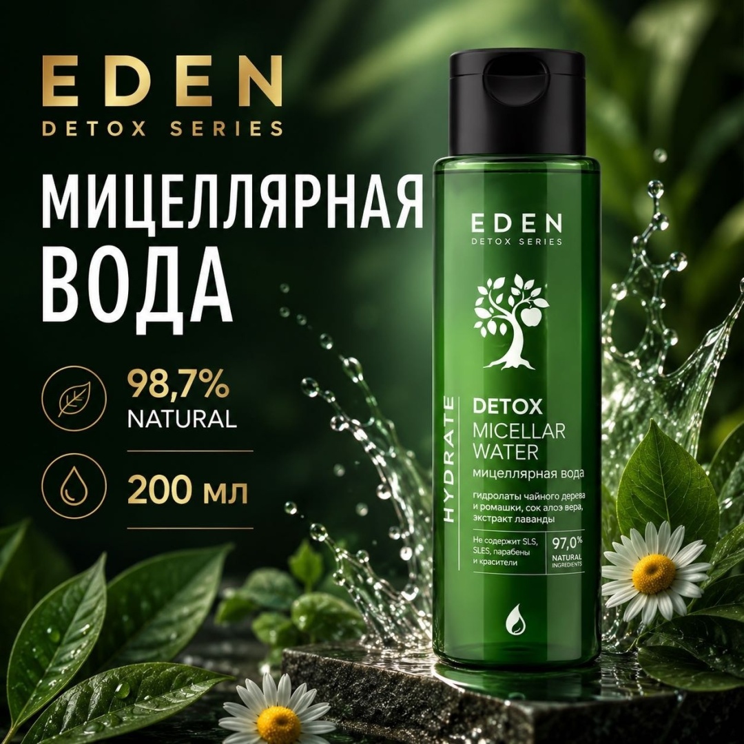 Eden DETOX Hydrolat мицеллярная вода 200 мл