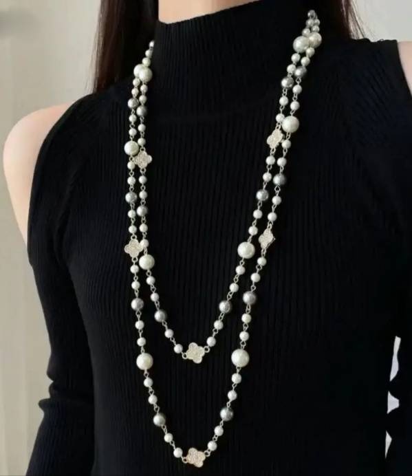 Сотуар Fashion Jewelry длина 166 см искусственный жемчуг, нержавеющая сталь жемчуг