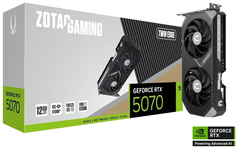 Видеокарта ZOTAC GeForce RTX 5070 TWIN EDGE 12 Гб