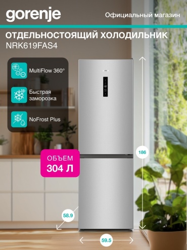 Gorenje NRK619FAS4 серебристый