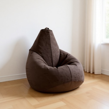 Кресло-мешок Pufi Dinmeca 462 , чехол велюр, коричневый