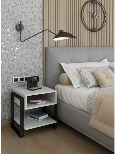 Тумба 32CE5547DC435E8F, 42x53x45 см, черный, белый