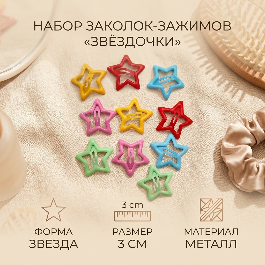 Заколка зажим 10 шт