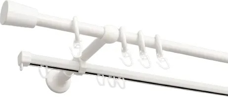 Карниз DELFA круглый двухрядный белый 160 см