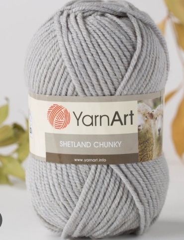 Моток YarnArt Шерсть толстая Шетланд чанки Shetland chunky 629 светло серый 150 м 100 г