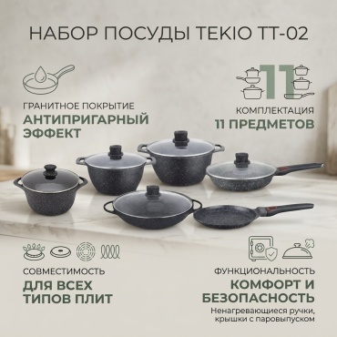 Набор кастрюль Tekio 11 в 1